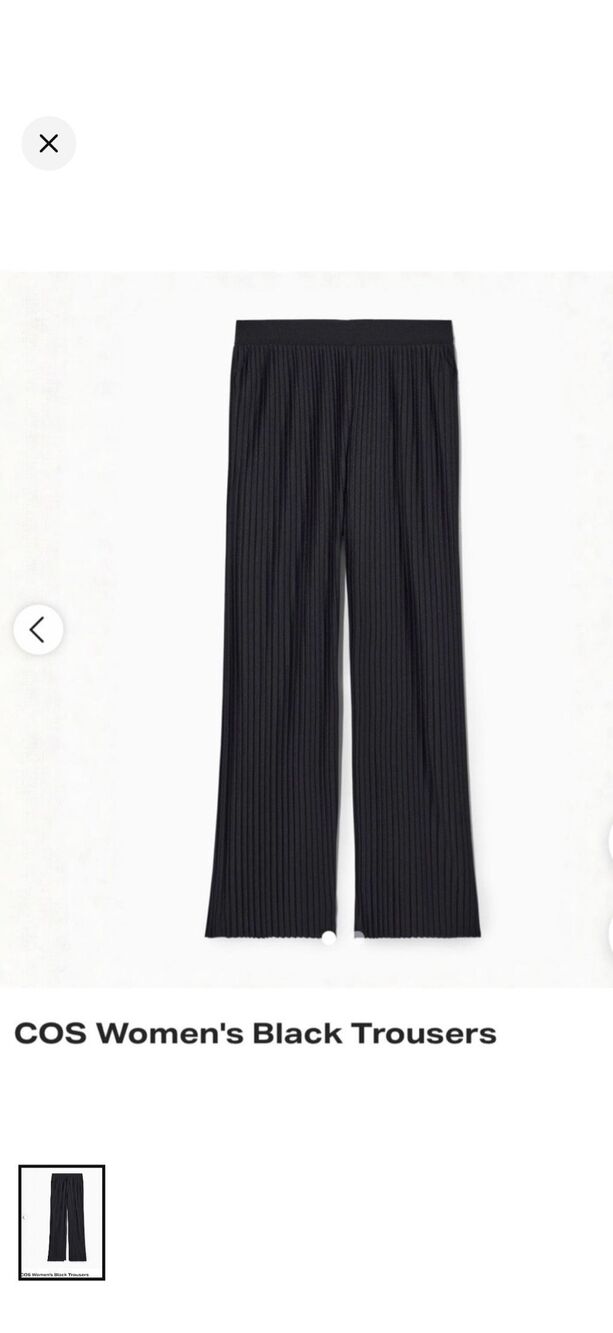 Cos black striped high rise pull on trouser pant small